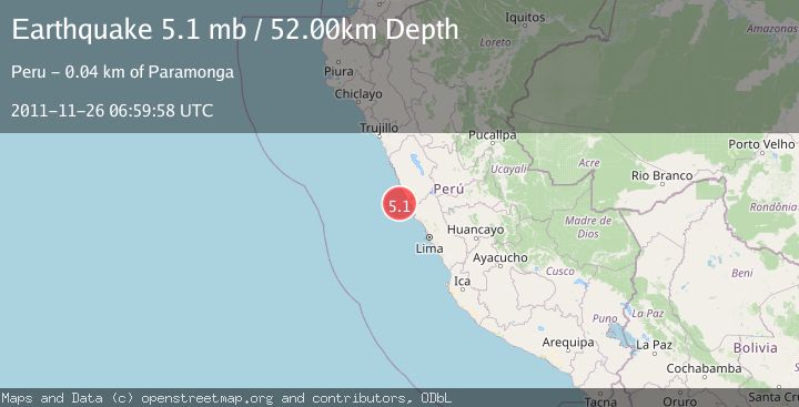 Map of NEAR COAST OF CENTRAL PERU