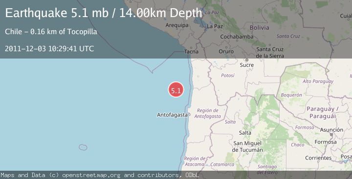 Map of OFF COAST OF ANTOFAGASTA, CHILE