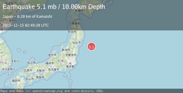 Map of OFF EAST COAST OF HONSHU, JAPAN