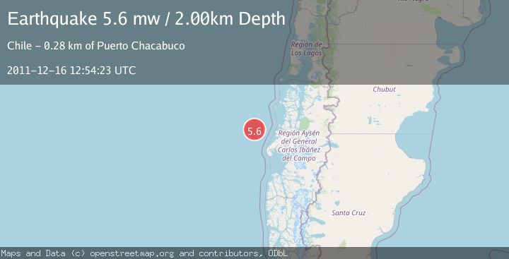Map of OFF COAST OF AISEN, CHILE