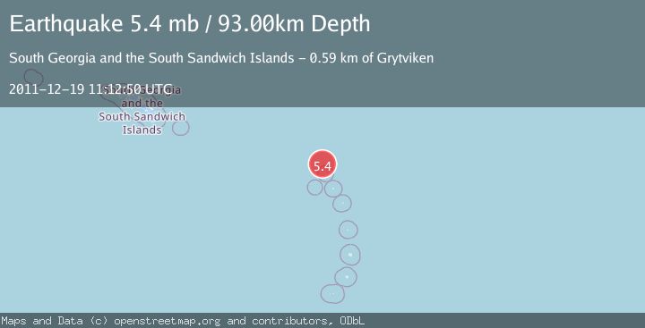 Map of SOUTH SANDWICH ISLANDS REGION