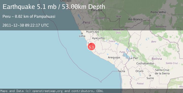 Map of NEAR COAST OF CENTRAL PERU
