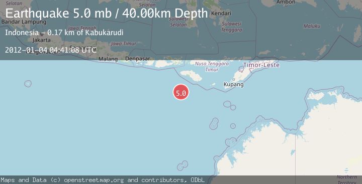 Map of SOUTH OF SUMBA, INDONESIA