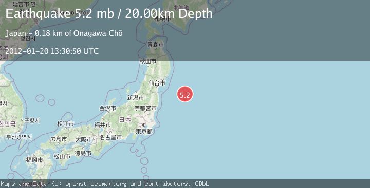 Map of OFF EAST COAST OF HONSHU, JAPAN