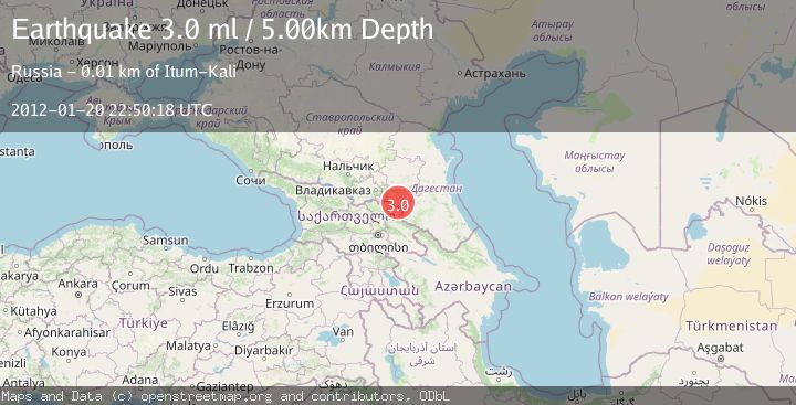 Map of CAUCASUS REGION, RUSSIA