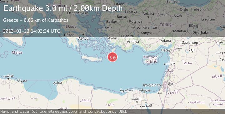 Map of DODECANESE ISLANDS, GREECE