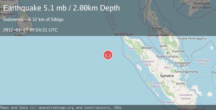 Map of OFF W COAST OF NORTHERN SUMATRA