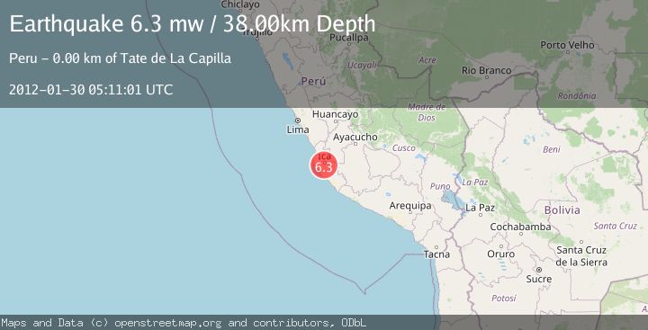 Map of NEAR COAST OF CENTRAL PERU