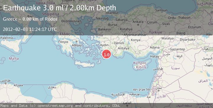 Map of DODECANESE ISLANDS, GREECE