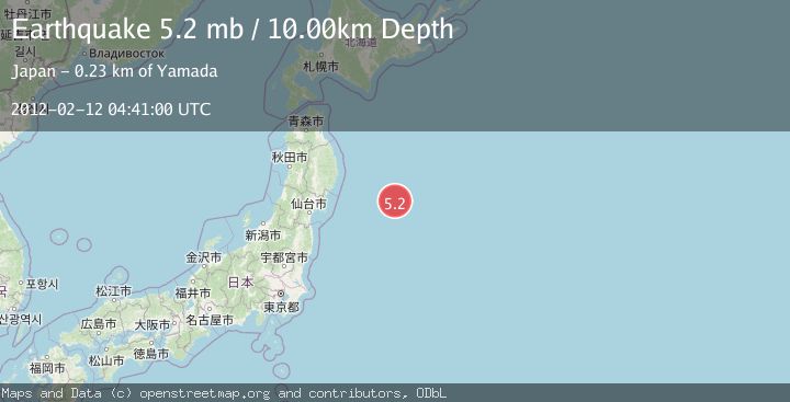 Map of OFF EAST COAST OF HONSHU, JAPAN
