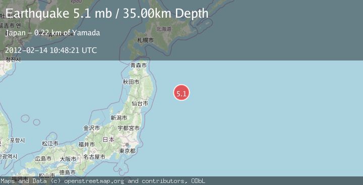 Map of OFF EAST COAST OF HONSHU, JAPAN
