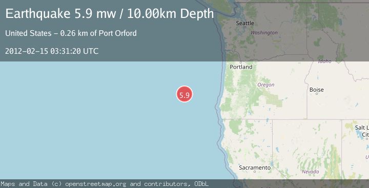 Map of OFF COAST OF OREGON