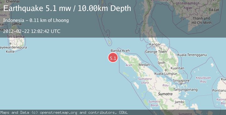 Map of OFF W COAST OF NORTHERN SUMATRA