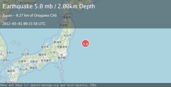 Map of OFF EAST COAST OF HONSHU, JAPAN