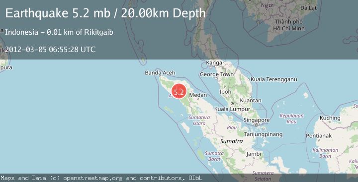 Map of NORTHERN SUMATRA, INDONESIA