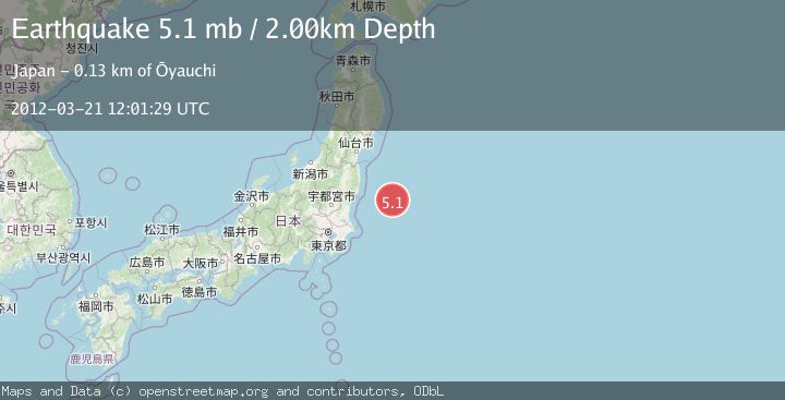 Map of OFF EAST COAST OF HONSHU, JAPAN