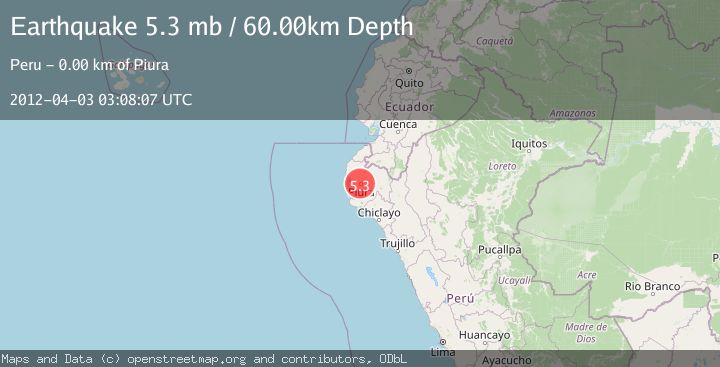 Map of NEAR COAST OF NORTHERN PERU