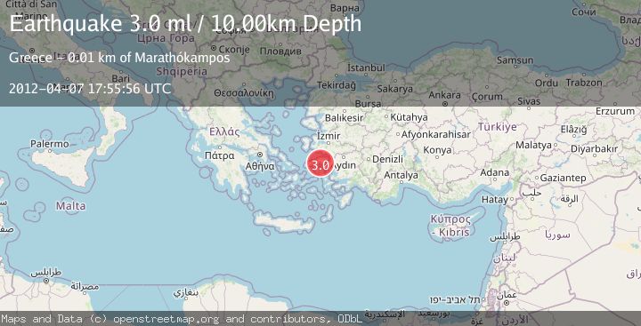 Map of DODECANESE ISLANDS, GREECE