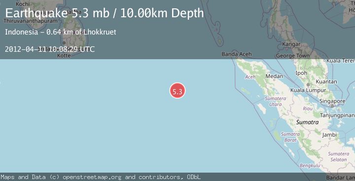 Map of OFF W COAST OF NORTHERN SUMATRA