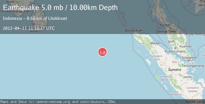 Map of OFF W COAST OF NORTHERN SUMATRA