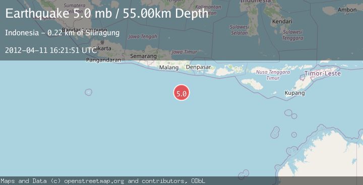 Map of SOUTH OF JAVA, INDONESIA