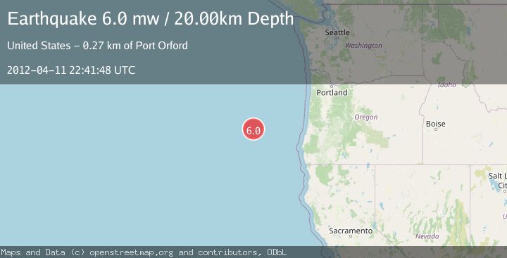 Map of OFF COAST OF OREGON