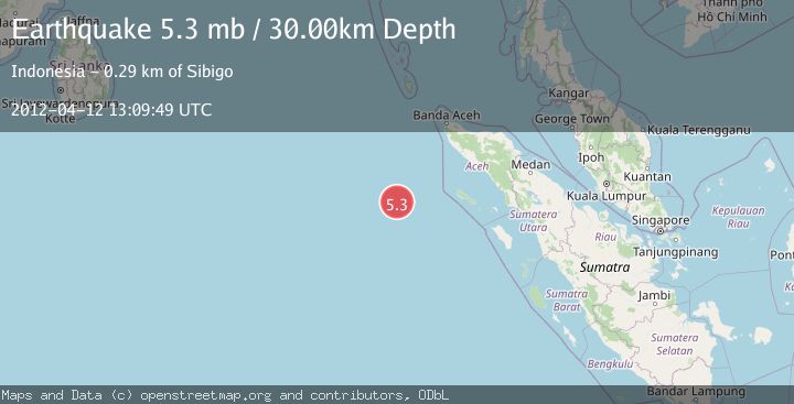 Map of OFF W COAST OF NORTHERN SUMATRA