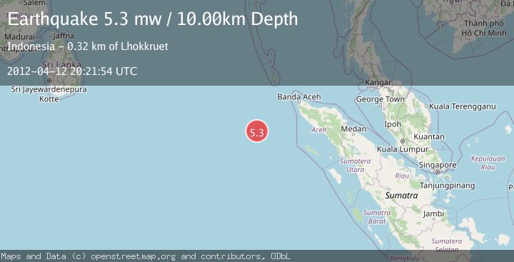 Map of OFF W COAST OF NORTHERN SUMATRA