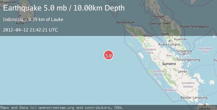 Map of OFF W COAST OF NORTHERN SUMATRA