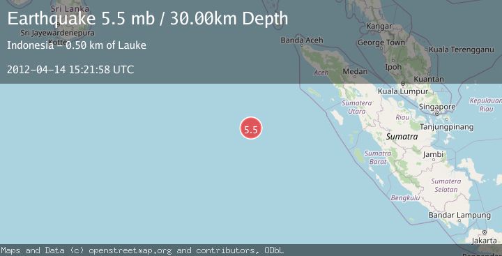 Map of OFF W COAST OF NORTHERN SUMATRA