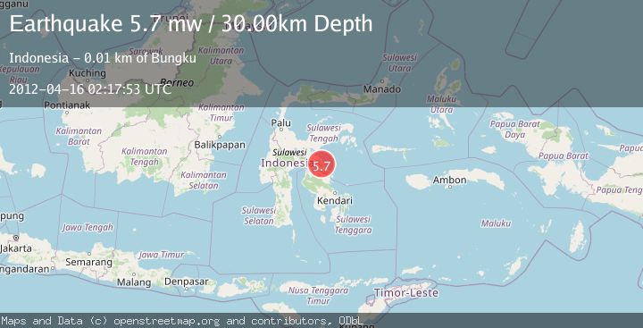 Map of SULAWESI, INDONESIA