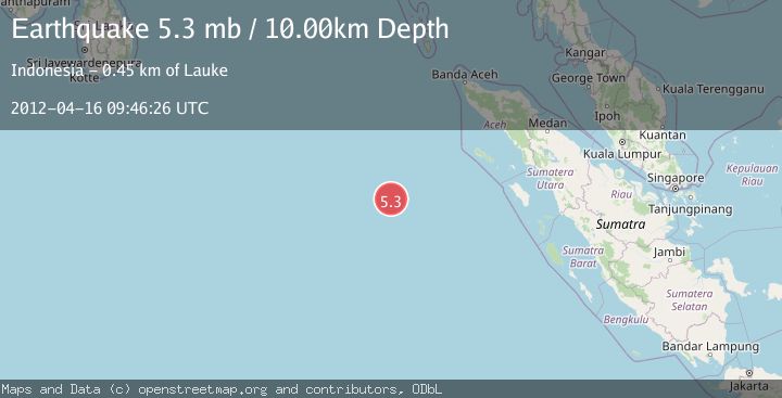 Map of OFF W COAST OF NORTHERN SUMATRA
