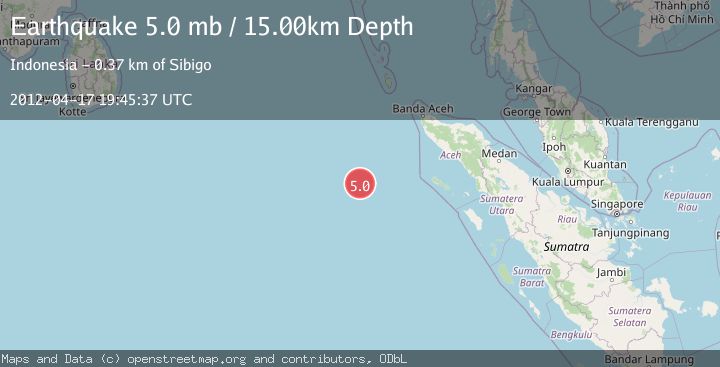 Map of OFF W COAST OF NORTHERN SUMATRA