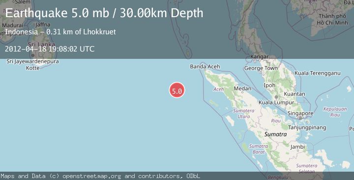 Map of OFF W COAST OF NORTHERN SUMATRA