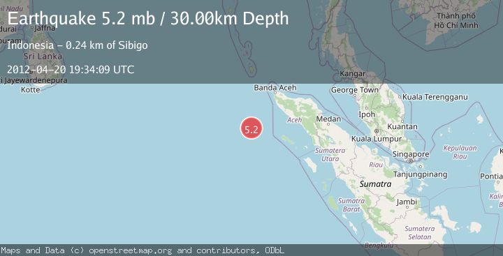 Map of OFF W COAST OF NORTHERN SUMATRA