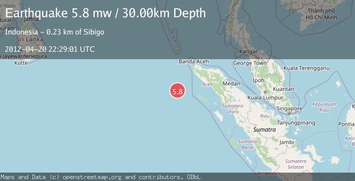 Map of OFF W COAST OF NORTHERN SUMATRA