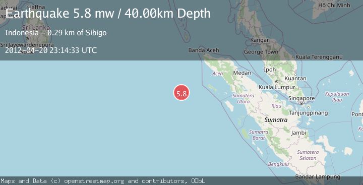 Map of OFF W COAST OF NORTHERN SUMATRA