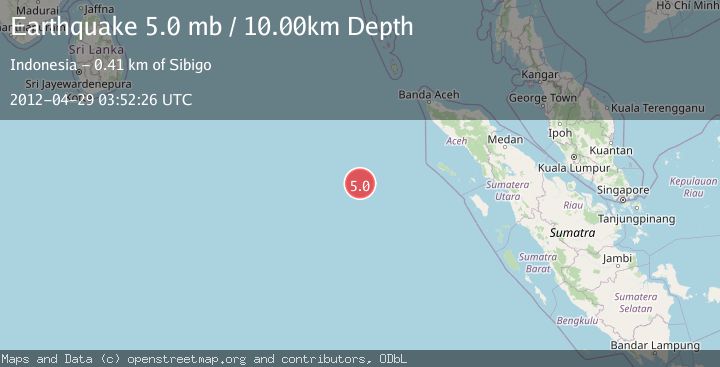 Map of OFF W COAST OF NORTHERN SUMATRA