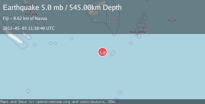 Map of SOUTH OF FIJI ISLANDS