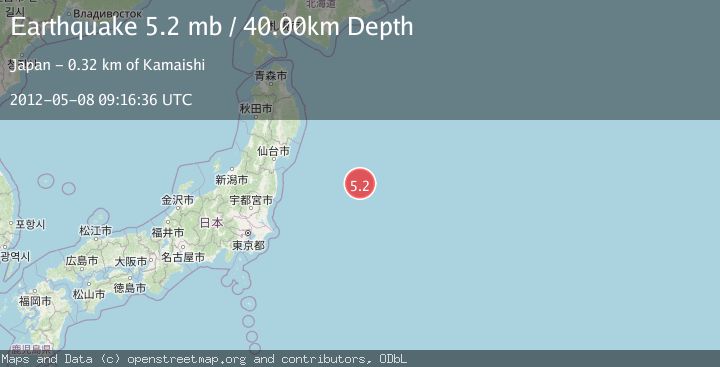 Map of OFF EAST COAST OF HONSHU, JAPAN