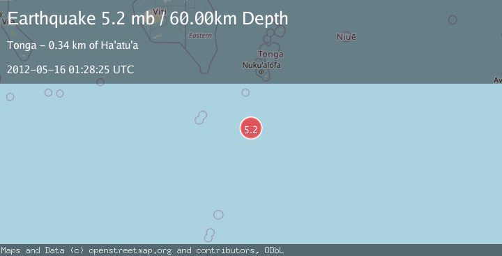 Map of SOUTH OF TONGA