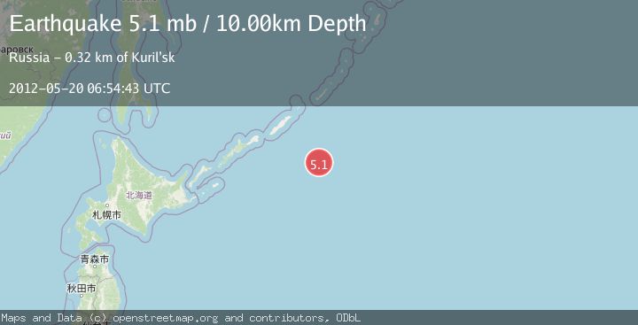 Map of EAST OF KURIL ISLANDS