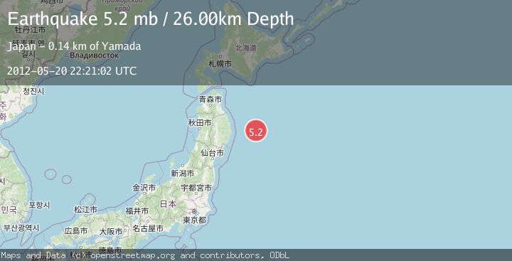 Map of OFF EAST COAST OF HONSHU, JAPAN