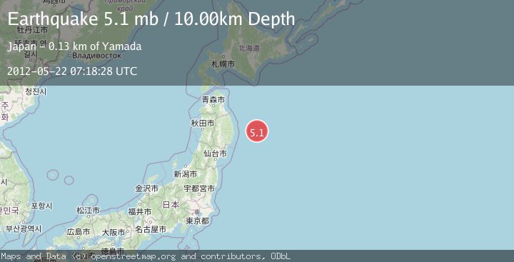 Map of OFF EAST COAST OF HONSHU, JAPAN