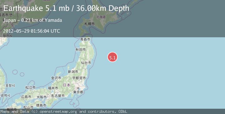 Map of OFF EAST COAST OF HONSHU, JAPAN
