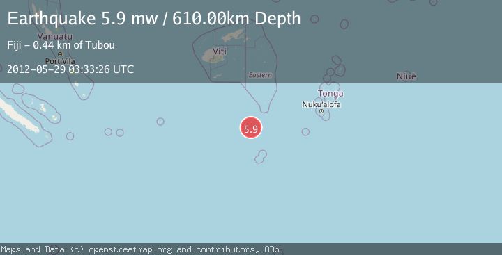 Map of SOUTH OF FIJI ISLANDS
