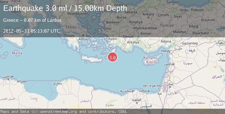 Map of DODECANESE ISLANDS, GREECE