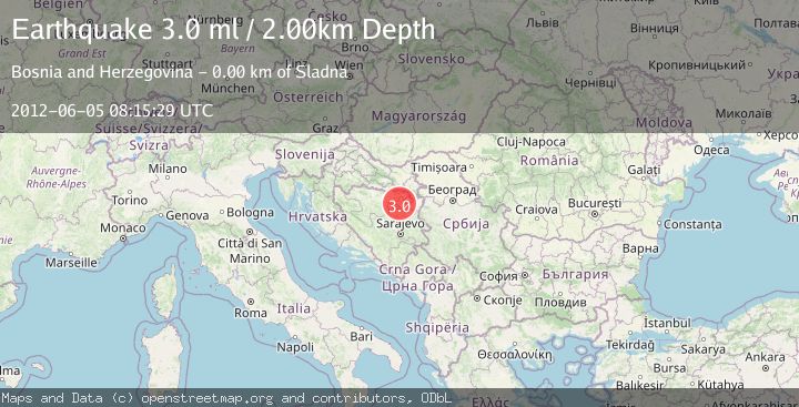 Map of BOSNIA AND HERZEGOVINA