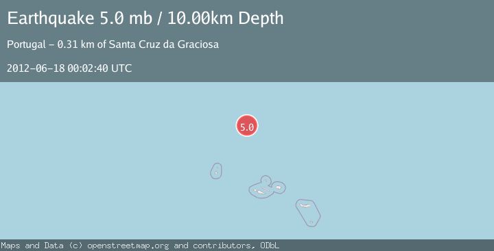 Map of AZORES ISLANDS REGION