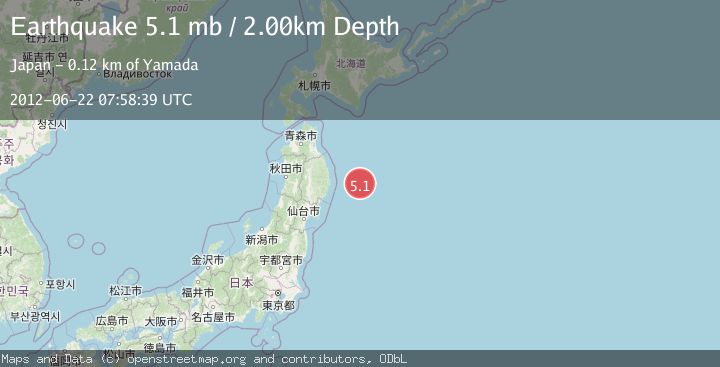 Map of OFF EAST COAST OF HONSHU, JAPAN